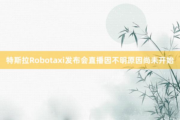 特斯拉Robotaxi发布会直播因不明原因尚未开始