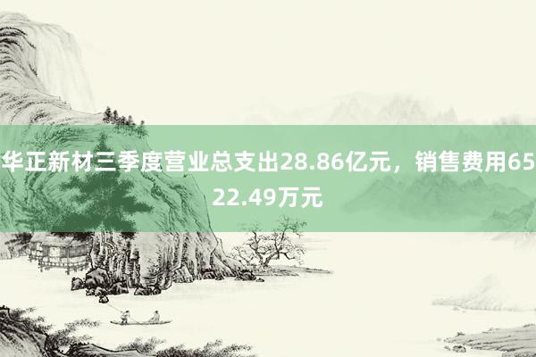 华正新材三季度营业总支出28.86亿元，销售费用6522.49万元