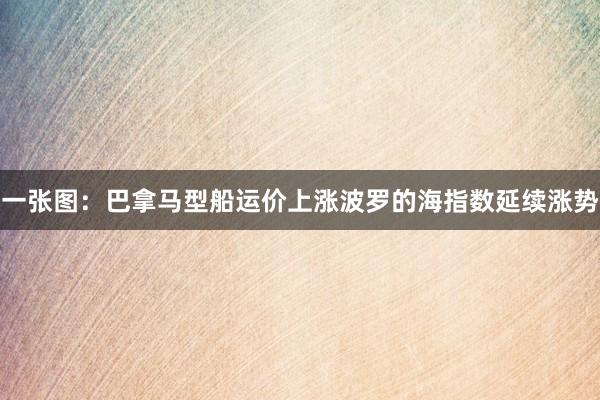 一张图：巴拿马型船运价上涨波罗的海指数延续涨势