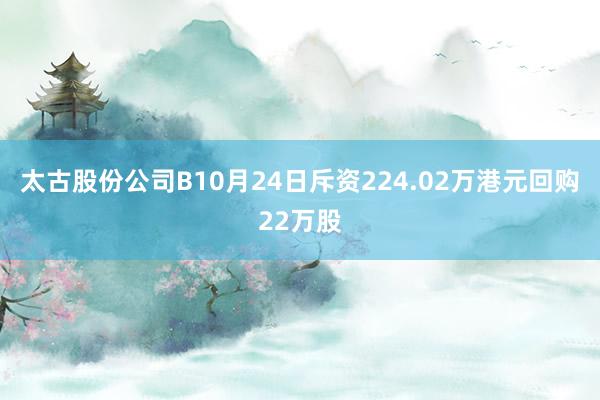 太古股份公司B10月24日斥资224.02万港元回购22万股