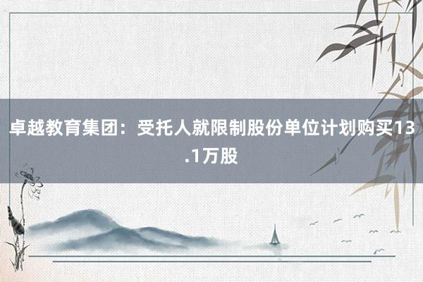 卓越教育集团：受托人就限制股份单位计划购买13.1万股