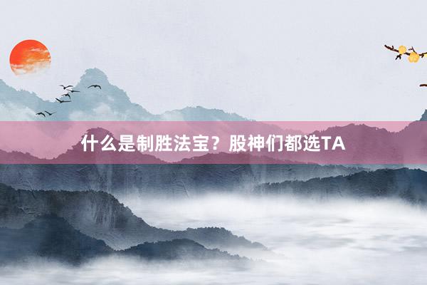 什么是制胜法宝？股神们都选TA