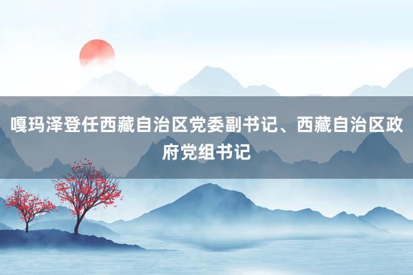 嘎玛泽登任西藏自治区党委副书记、西藏自治区政府党组书记