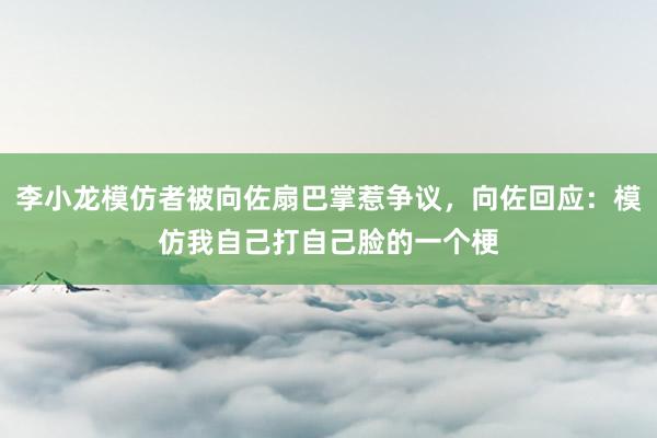 李小龙模仿者被向佐扇巴掌惹争议，向佐回应：模仿我自己打自己脸的一个梗