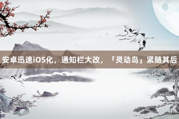 安卓迅速iOS化，通知栏大改，「灵动岛」紧随其后