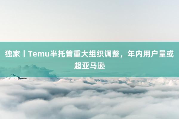 独家丨Temu半托管重大组织调整，年内用户量或超亚马逊