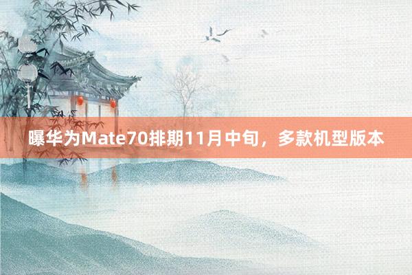 曝华为Mate70排期11月中旬，多款机型版本