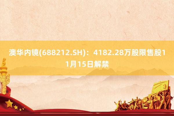 澳华内镜(688212.SH)：4182.28万股限售股11月15日解禁