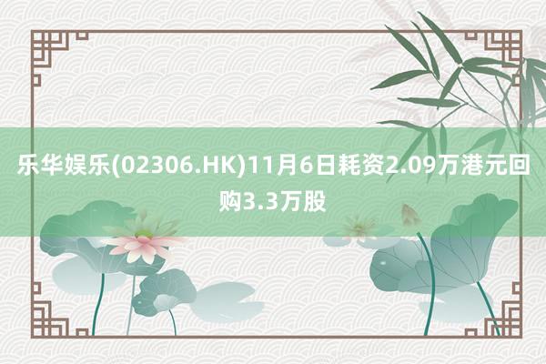 乐华娱乐(02306.HK)11月6日耗资2.09万港元回购3.3万股