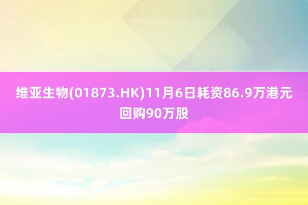 维亚生物(01873.HK)11月6日耗资86.9万港元回购90万股