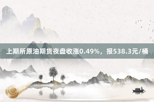 上期所原油期货夜盘收涨0.49%，报538.3元/桶