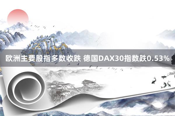 欧洲主要股指多数收跌 德国DAX30指数跌0.53%