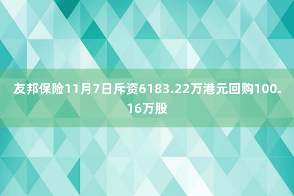 友邦保险11月7日斥资6183.22万港元回购100.16万股