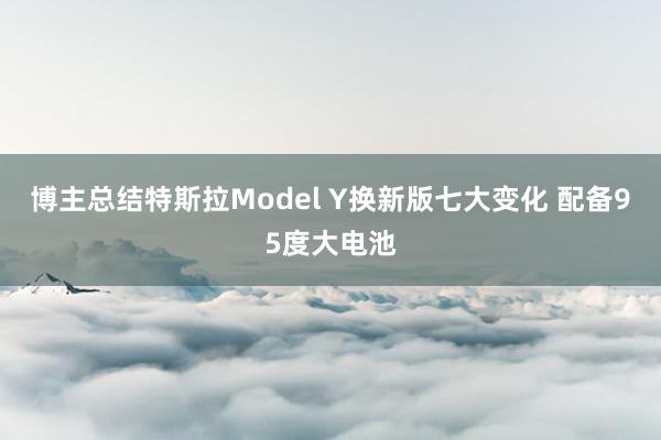 博主总结特斯拉Model Y换新版七大变化 配备95度大电池