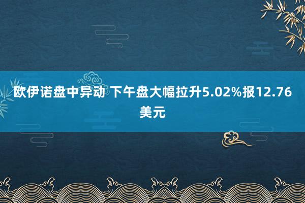 欧伊诺盘中异动 下午盘大幅拉升5.02%报12.76美元