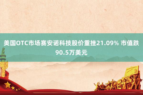 美国OTC市场赛安诺科技股价重挫21.09% 市值跌90.5万美元