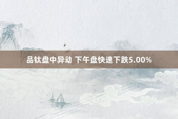 品钛盘中异动 下午盘快速下跌5.00%