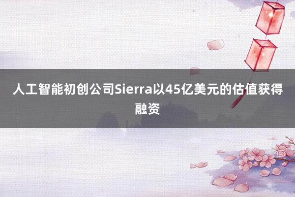 人工智能初创公司Sierra以45亿美元的估值获得融资