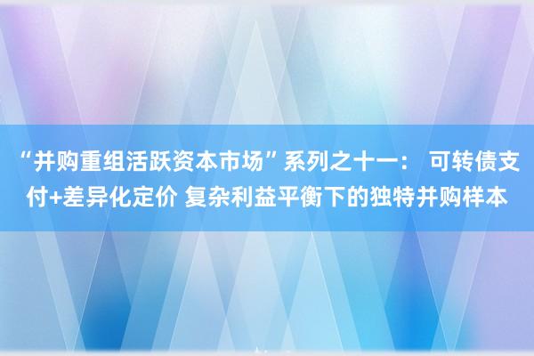 “并购重组活跃资本市场”系列之十一： 可转债支付+差异化定价 复杂利益平衡下的独特并购样本