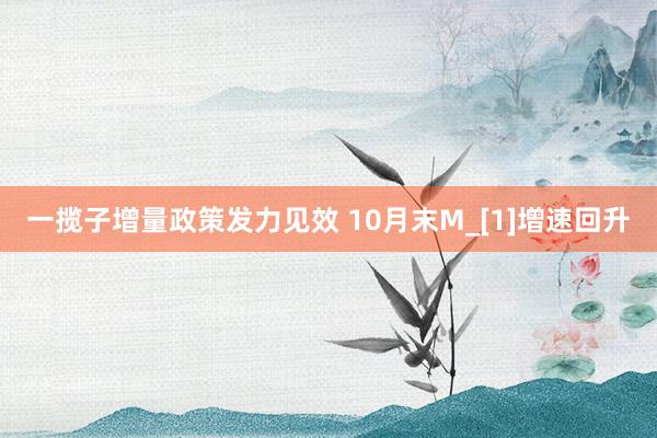 一揽子增量政策发力见效 10月末M_[1]增速回升