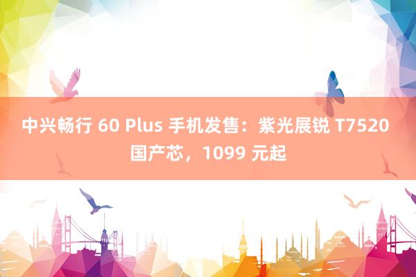 中兴畅行 60 Plus 手机发售：紫光展锐 T7520 国产芯，1099 元起