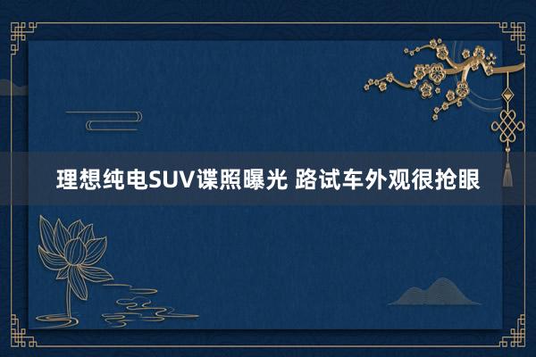 理想纯电SUV谍照曝光 路试车外观很抢眼