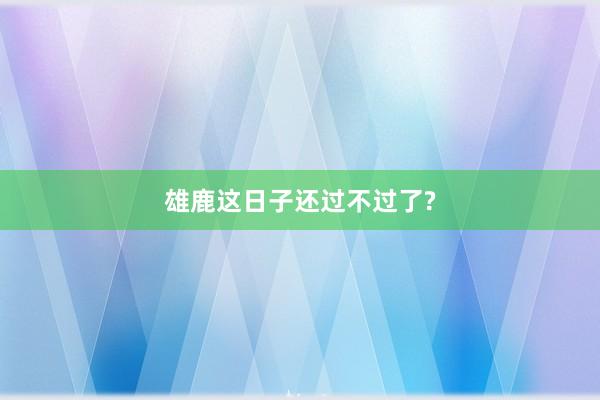 雄鹿这日子还过不过了?