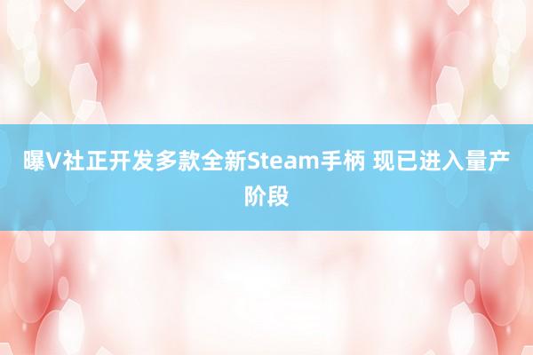 曝V社正开发多款全新Steam手柄 现已进入量产阶段