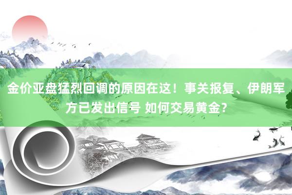 金价亚盘猛烈回调的原因在这！事关报复、伊朗军方已发出信号 如何交易黄金？