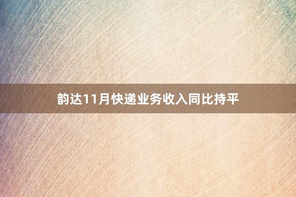 韵达11月快递业务收入同比持平