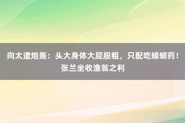 向太遭炮轰：头大身体大屁股粗，只配吃蟑螂药！张兰坐收渔翁之利